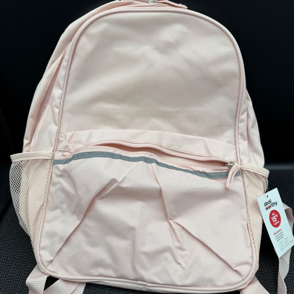 Deal Worthy Light Pink 15 Inch Laptop Backpack Recycled Polyester 069105819